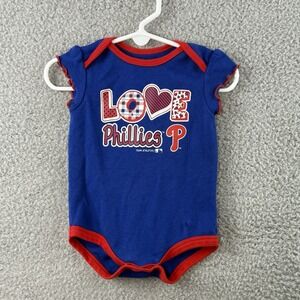 Philadelphia Phillies MLB Team Athletics One Piece Bodysuit Size 6/9 Months EUC